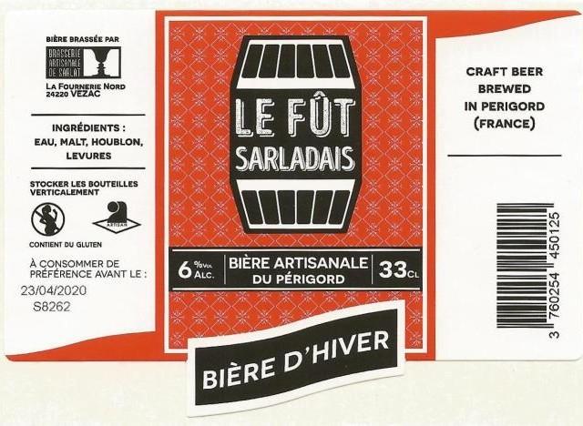Le Fût Sarladais Bière D'Hiver 6.0%, Brasserie Artisanale De Sarlat, France
