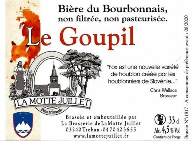 Le Goupil 4.5%, Brasserie De La Motte Juillet, France