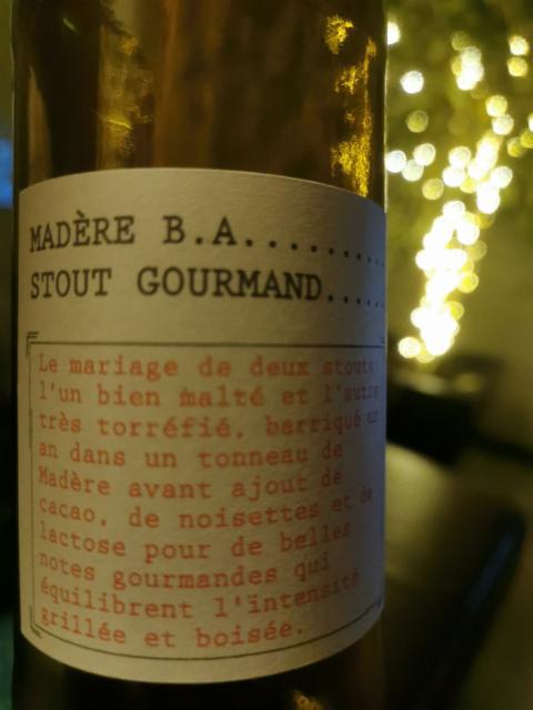 Stout Gourmand Madère BA [LABO] 13.5%, La Manufacture De Bières, France