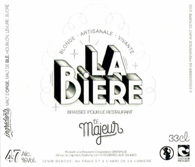Le Majeur - La Bière 4.7%, Microbrasserie Grenaille, France