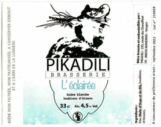 L'Éclairée 4.5%, Brasserie Pikadili, France