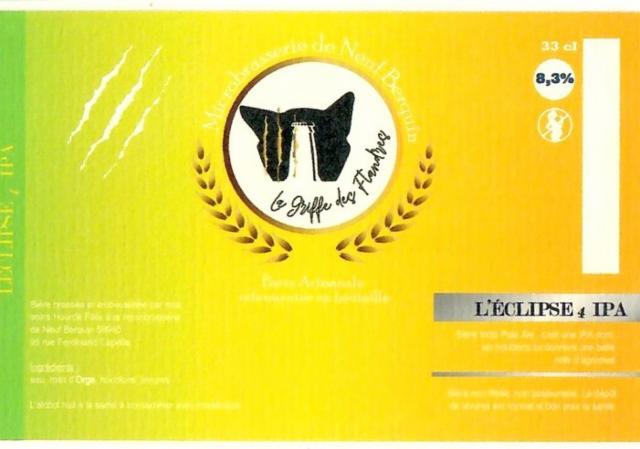 L'Éclipse 4 IPA 8.3%, Microbrasserie De Neuf Berquin, France