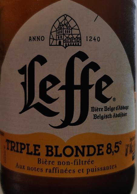 Leffe Triple Blonde 8.5%, Abbaye de Leffe (AB InBev), Belgium