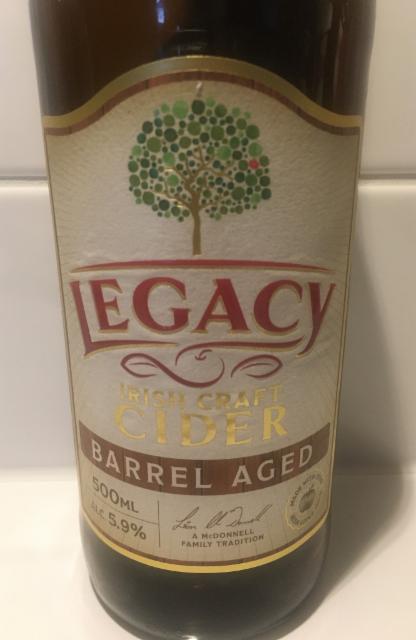 Barrel Aged 5.9%, Legacy Irish Craft Cider, Ireland