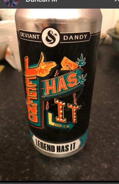 Legend Has It 4.8%, Deviant & Dandy Brewery, England