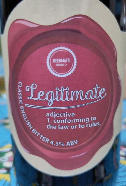 Legitimate 4.5%, Beermats Brewing Co, England