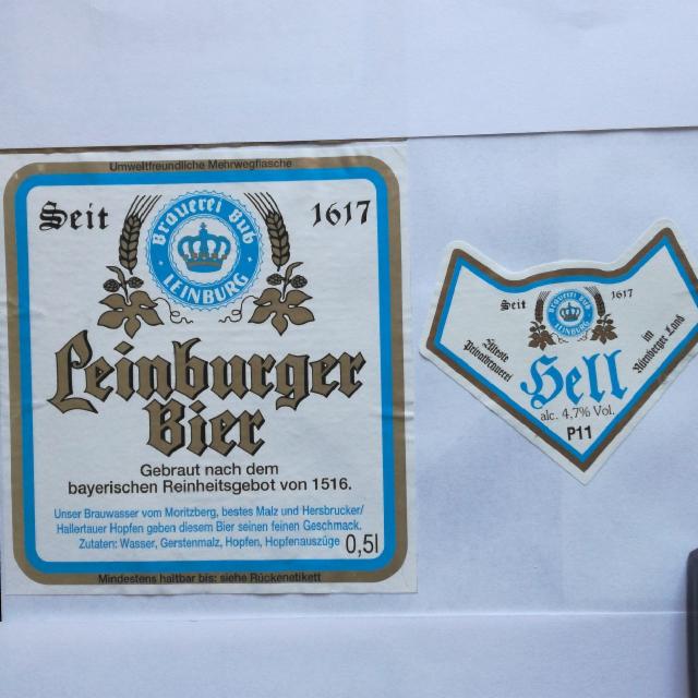 Leinburger Bier hell 4.7%, Gebraut und abgefüllt in Leinburg, Germany