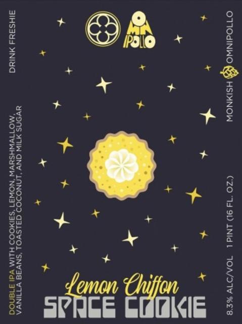 Lemon Chiffon Space Cookie 8.3%, Monkish Brewing Company, United States