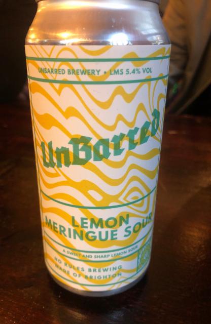 Lemon Meringue Sour 5.4%, UnBarred Brewery, England