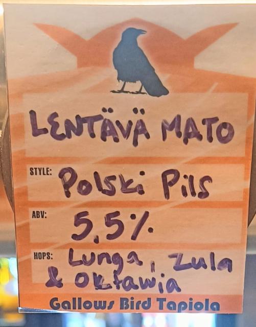 Lentävä Mato 5.5%, Brew-Pub Gallows Bird, Finland