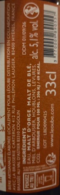 Léoube 5.1%, Brasserie Carteron (La Trop & La P'tite Brasserie De Provence) [Closed], France