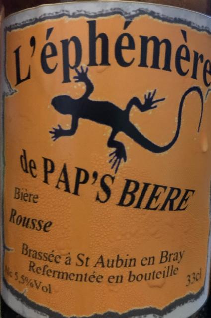 L'éphémère Rousse 5.5%, Brasserie Juquel - Pap's Bière, France