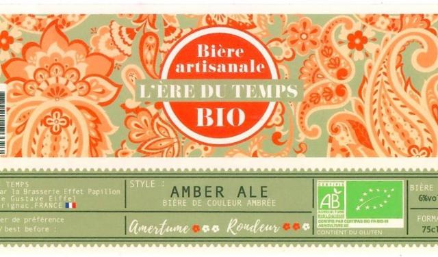 L'Ère Du Temps Amber Ale 6.0%, Brasserie Effet Papillon, France