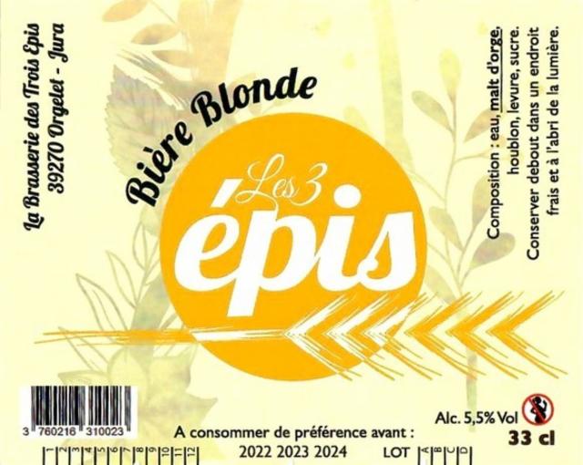 Les 3 Épis Blonde, Brasserie Les 3 Épis