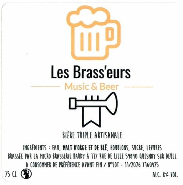 Les Brass'eurs Music & Beer 8.0%, Brasserie Hardy, France