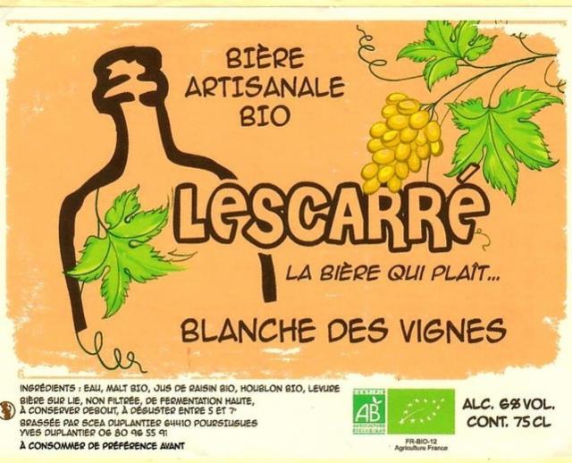 Lescarré Blanche Des Vignes 5.5%, Brasserie Lescarré, France
