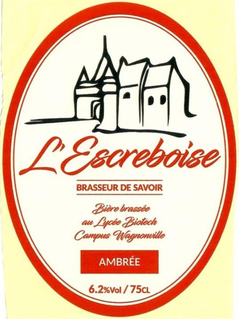 L'Escreboise Ambrée 6.2%, Brasserie De Wagnonville - Lycée Agricole Biotech De Douai (L'Escreboise), France