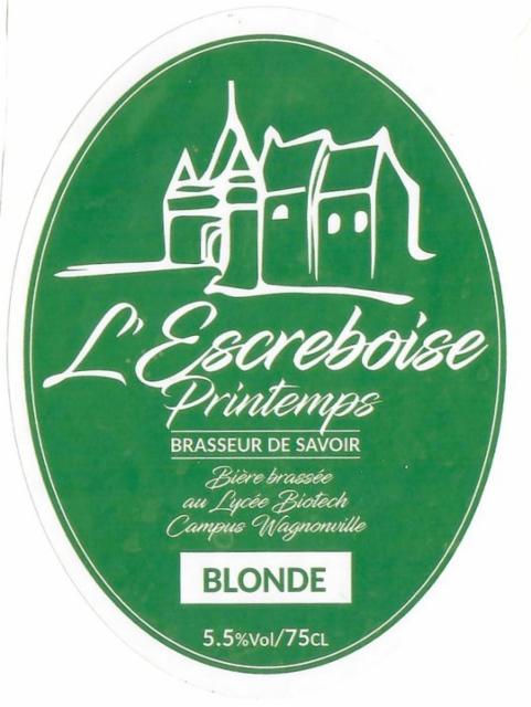 L'Escreboise De Printemps 5.2%, Brasserie De Wagnonville - Lycée Agricole Biotech De Douai (L'Escreboise), France