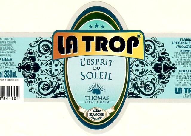 L'Esprit Du Soleil Blanche 4.4%, Brasserie Carteron (La Trop & La P'tite Brasserie De Provence) [Closed], France