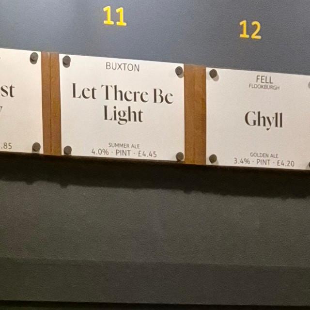 Let there be light 4.0%, Buxton Brewery, England