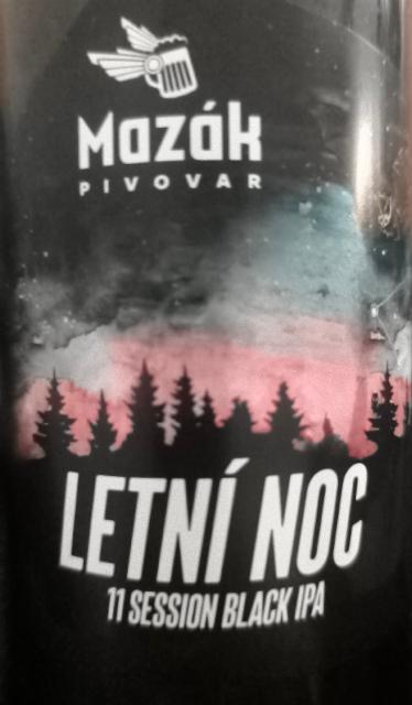 Letni noc 11 Session black IPA, Pivovar Mazák