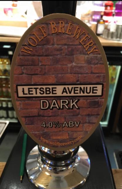 Letsbe Avenue Dark 4.0%, The Wolf Brewery, England