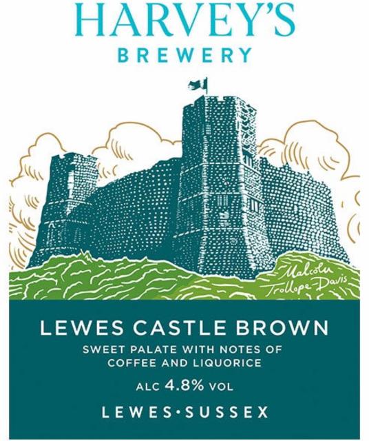 Lewes Castle Brown Ale 4.8%, Harvey's Brewery, England