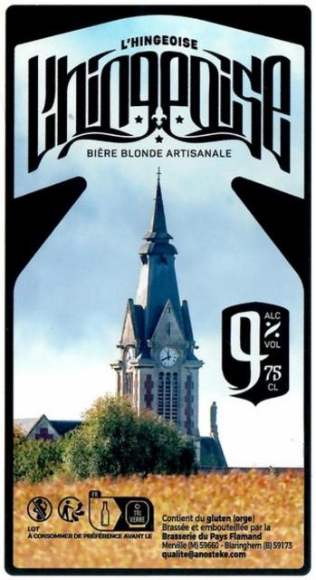 L'Hingeoise 9.0%, Brasserie Du Pays Flamand, France