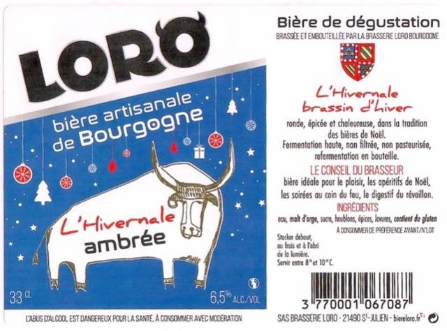 L'Hivernale Ambrée 6.5%, Brasserie LORO, France