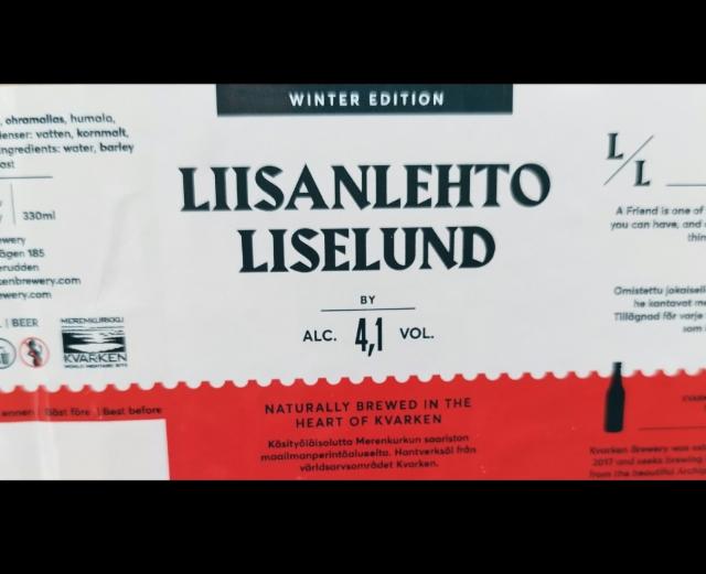 Liisanlehto Liselund Winter Edition 4.1%, Kvarken Brewery, Finland