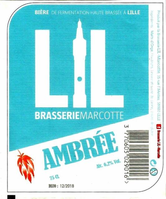 LIL Ambrée 6.2%, Brasserie LIL - Marcotte (Brasserie Gobrecht), France
