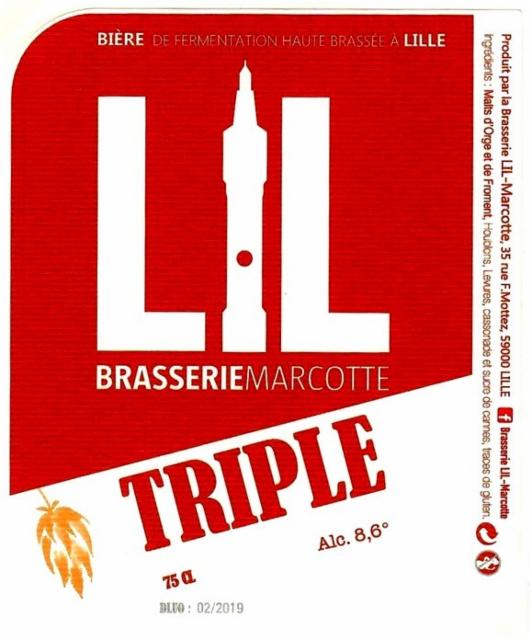 LIL Triple 8.6%, Brasserie LIL - Marcotte (Brasserie Gobrecht), France