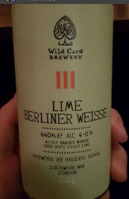 Lime Berliner Weisse 4.0%, Wild Card Brewery, England