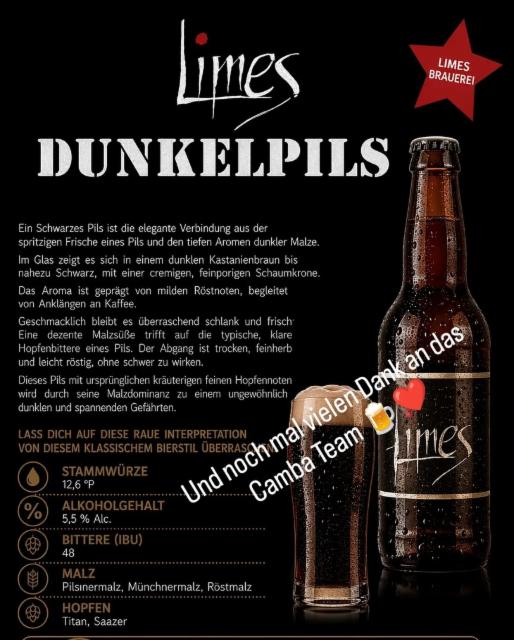 Limes Dunkelpils 5.5%, Camba Bavaria, Germany