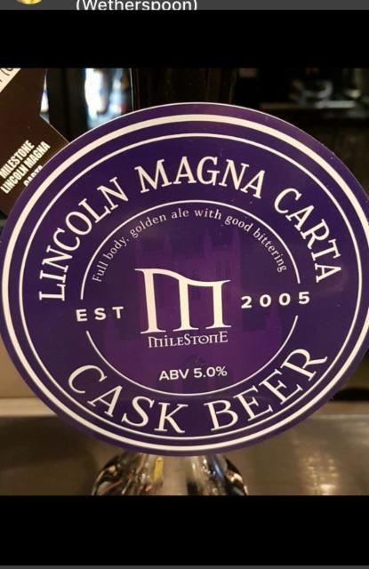 Lincoln Magna Carta 5.0%, Milestone Brewery, England