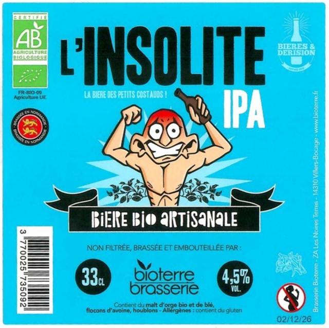L'Insolite IPA 4.5%, Bioterre Brasserie, France