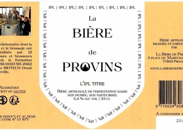 L'IPL Titre, La Bière De Provins