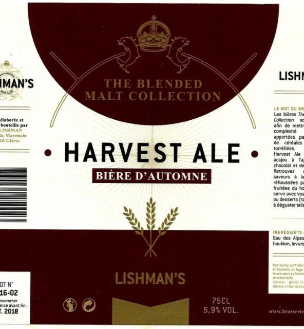Lishman Harvest Ale 5.9%, Brasserie Lishman [Closed], France