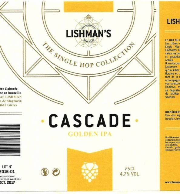 Lishman's Cascade 4.7%, Brasserie Lishman [Closed], France