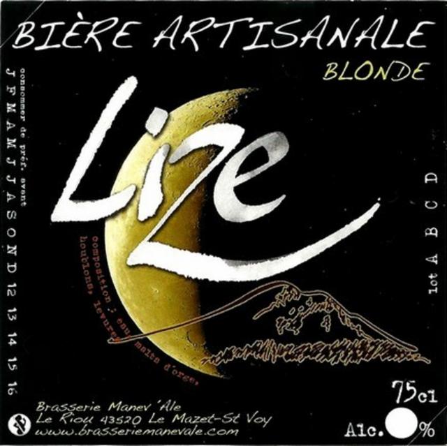 Lize Blonde 5.0%, Brasserie Manev'Ale (Lize), France