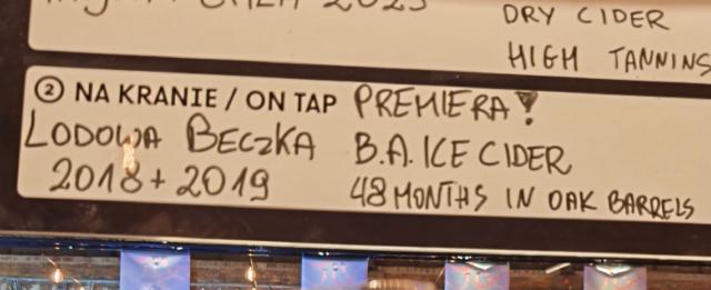 lodowa beczka 2018+2019 48 montbs oak ba 10.5%, Cydr Chyliczki, Poland