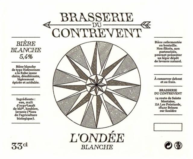 L'Ondée Blanche 5.4%, Brasserie Du Contrevent, France