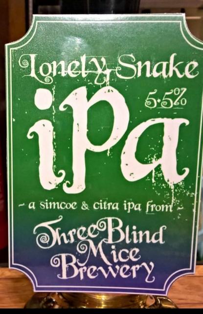 Lonely Snake IPA 5.5%, Three Blind Mice Brewery, England