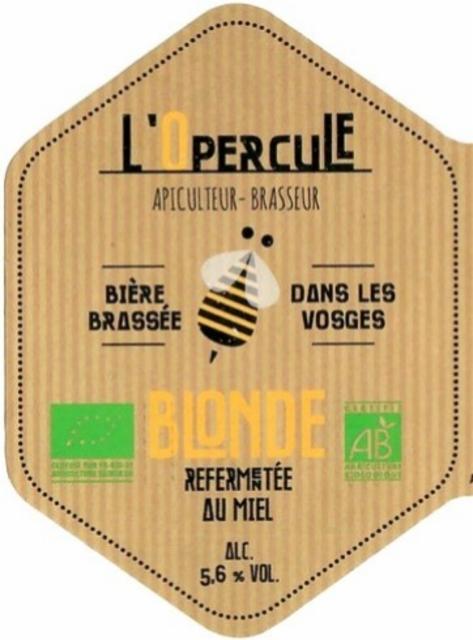 L'Opercule Blonde Au Miel 5.6%, Brasserie L'Opercule, France