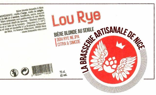 Lou Rye 6.0%, La Brasserie Artisanale De Nice, France