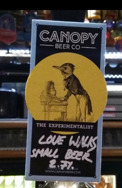 Love Walks Small Beer 2.7%, Canopy Beer Co, England