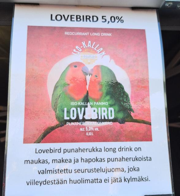 lovebird 5.0%, Iso-Kallan Panimo, Finland