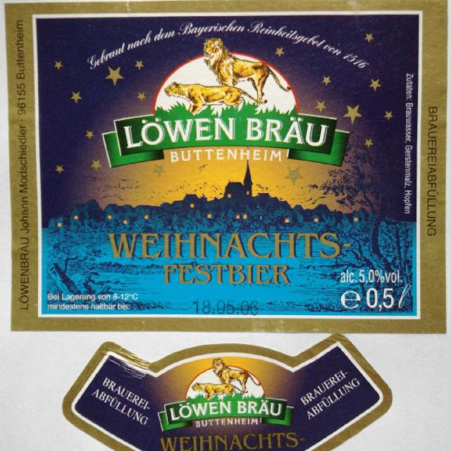 Weihnachts Festbier 5.0%, Löwenbräu Buttenheim, Germany
