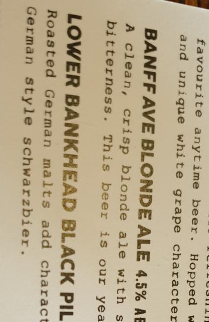 lower bankhead black pilsner 4.5%, Banff Avenue Brewing Company, Canada