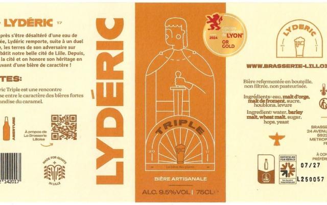 Lydéric Triple 9.5%, Brasserie Lilloise, France